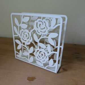 White Floral Metal Napkin Holder - IKEA